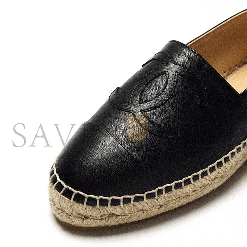 Ch*el espadrilles lambskin black g29762